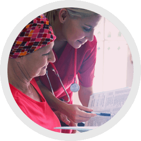 Nurse and female patient